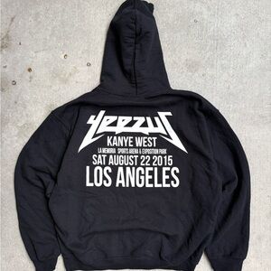 2015 Kanye West Yeezus Black Men’s Double Sided Tour Rap Hoodie M/L 23x26